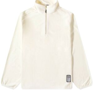 NWT RAINS FLEECE WHITE HALF ZIP LONG SLEEVE WATER RESISTANT PULLOVER UNISEX L